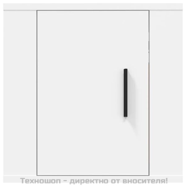 ТВ шкаф за стенен монтаж, бял, 40x34,5x40 см