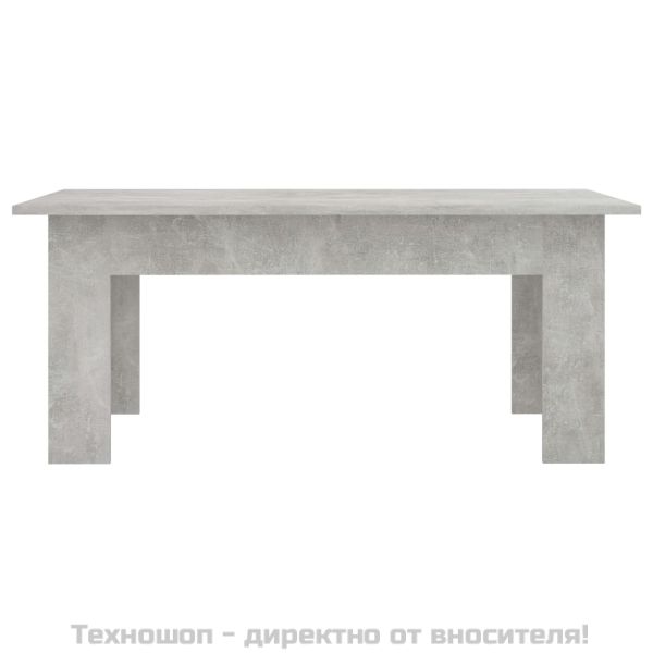 Маса за кафе, бетонно сива, 100x60x42 см, инженерно дърво