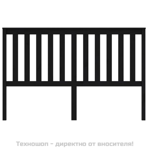 Горна табла за легло, черна, 166x6x101 см, бор масив