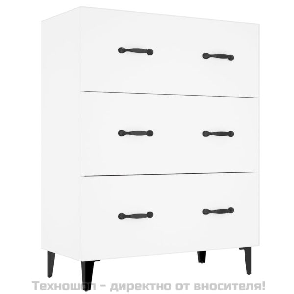 Сайдборд, бял, 69,5x34x90 см, инженерно дърво