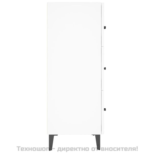 Сайдборд, бял, 69,5x34x90 см, инженерно дърво