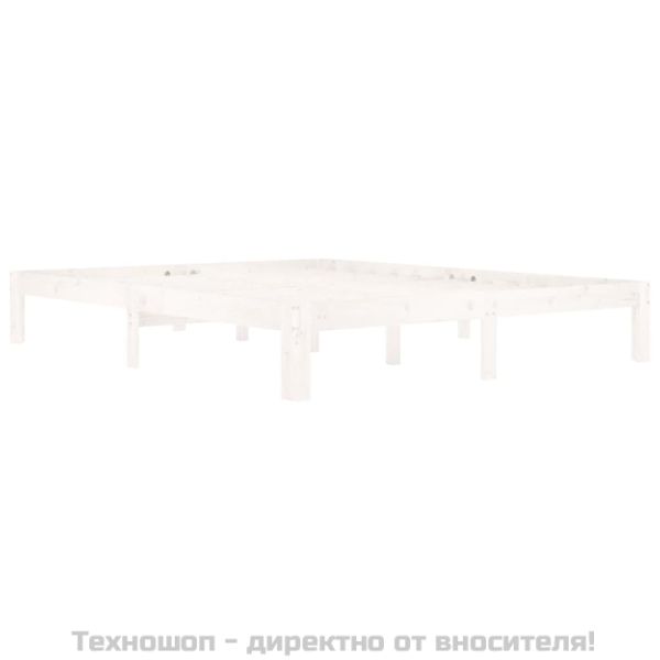 Рамка за легло, бяла, бор масив, 160х200 см