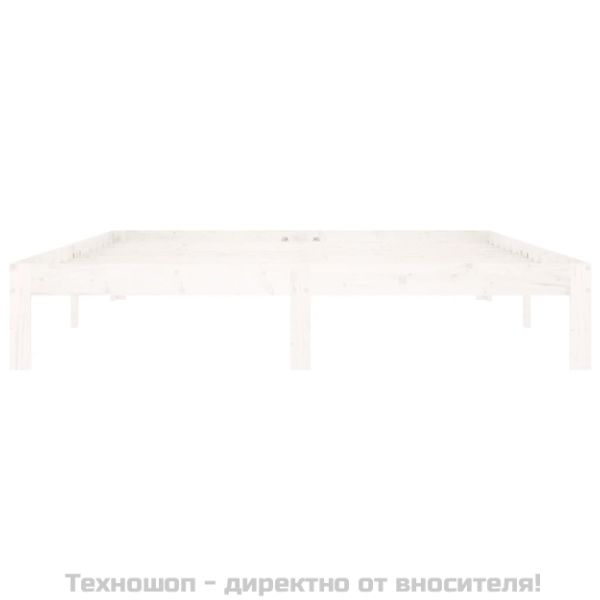 Рамка за легло, бяла, бор масив, 160х200 см