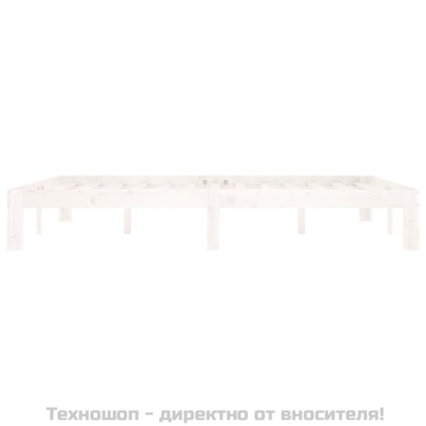 Рамка за легло, бяла, бор масив, 160х200 см