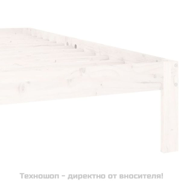 Рамка за легло, бяла, бор масив, 160х200 см