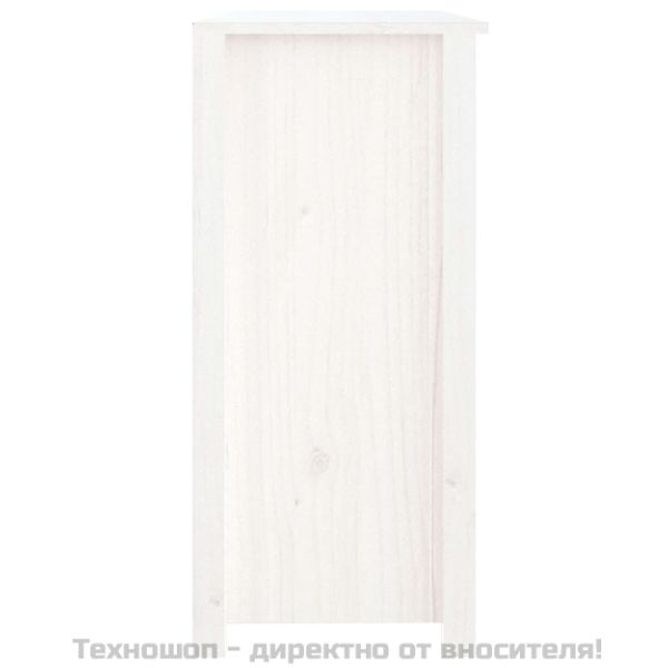 Сайдборд, бял, 100x35x74 см, бор масив