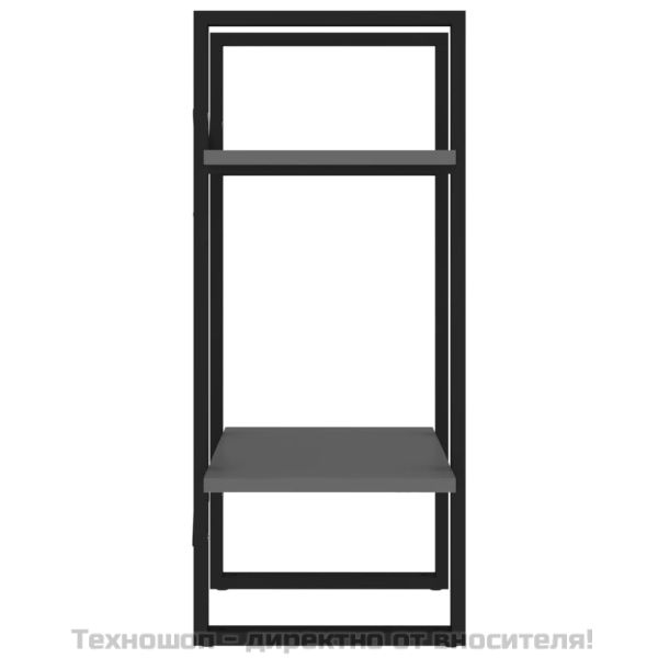 2-етажна библиотека, сива, 40x30x70 см, инженерно дърво