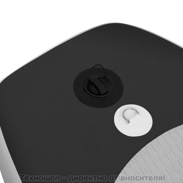 Комплект надуваем стендъп падълборд, черен, 330x76x10 см