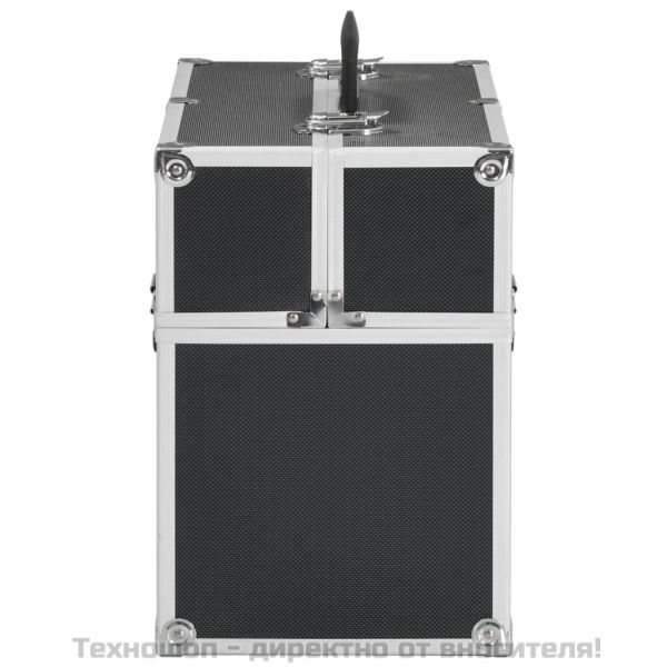 Куфар за гримове, 38x23x34 см, черен, алуминий