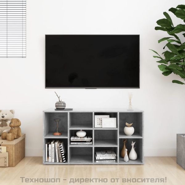 Пейка за обувки, бетонно сива, 103x30x55 см, инженерно дърво