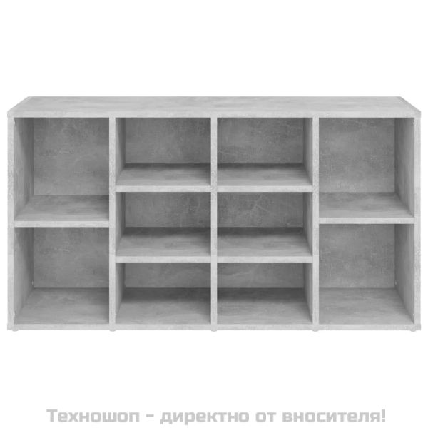 Пейка за обувки, бетонно сива, 103x30x55 см, инженерно дърво