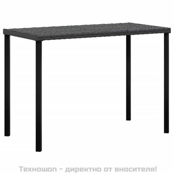 Комплект Г-образно канапе с възглавници 5 части черен полиратан