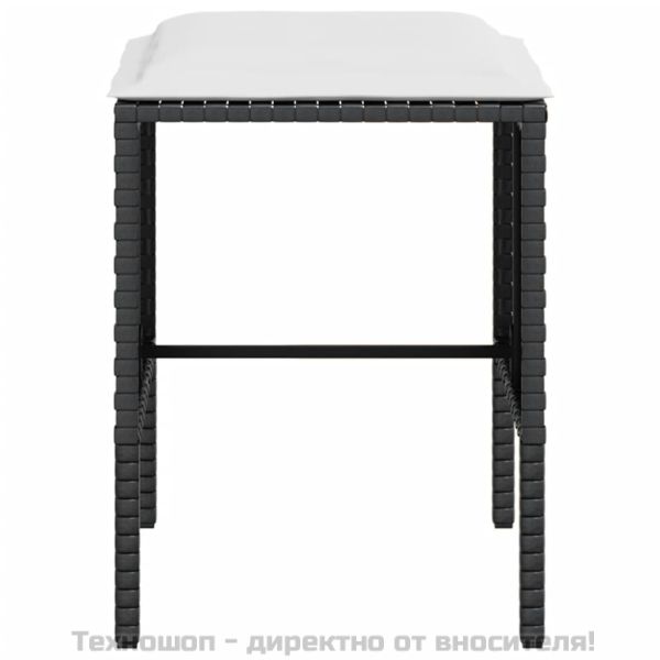 Комплект Г-образно канапе с възглавници 5 части черен полиратан