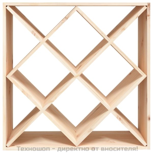 Шкаф за вино, 62x25x62 см, борово дърво масив