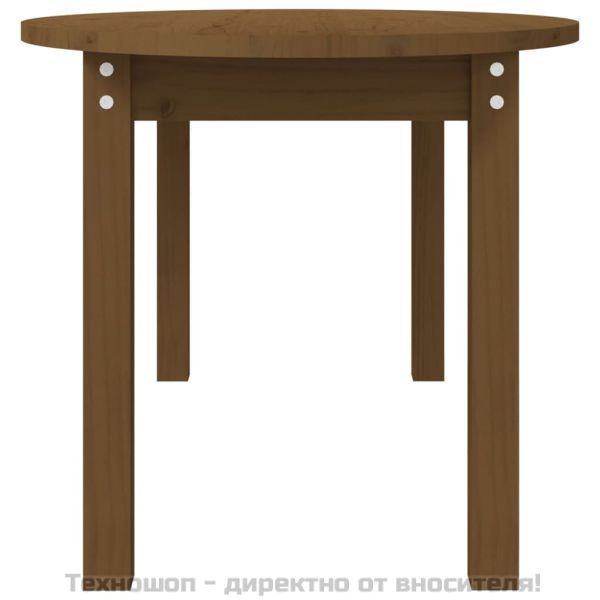 Кафе маса, меденокафява, 110x55x45 см, борово дърво масив