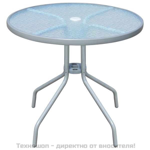 Градински трапезен комплект, 5 части, стомана, черен