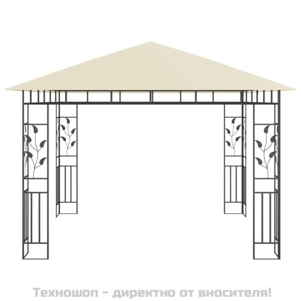 Шатра с мрежа против комари, 3x3x2,73 м, кремава, 180 г/м²