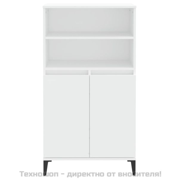 Висок шкаф, бял, 60x36x110 см, инженерно дърво