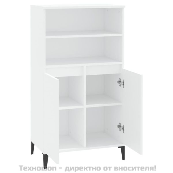 Висок шкаф, бял, 60x36x110 см, инженерно дърво