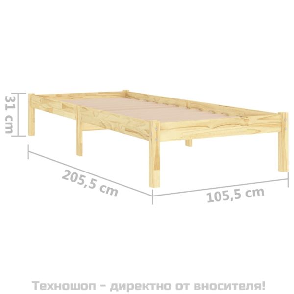 Рамка за легло, бор масив, 100x200 см