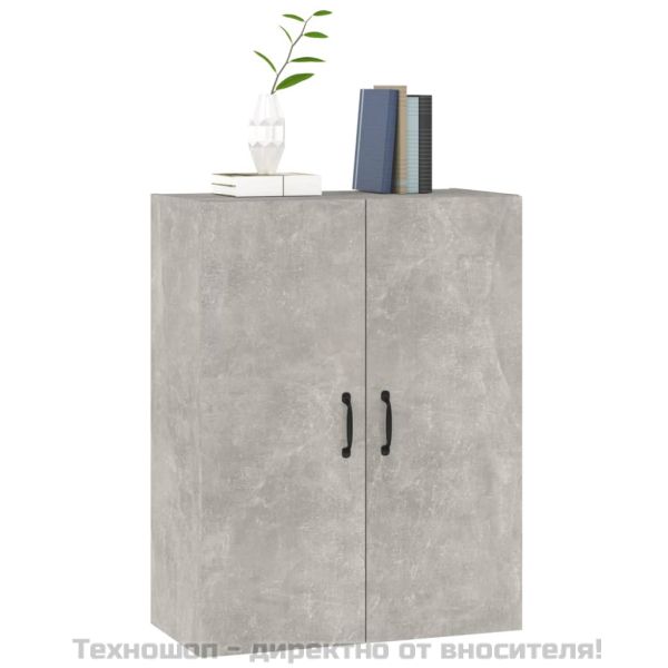 Окачен шкаф, Бетонно сиво, 69,5x34x90 см, инженерно дърво