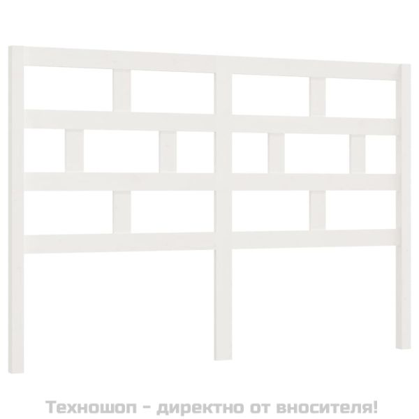 Горна табла за легло, бяла, 146x4x100 см, бор масив