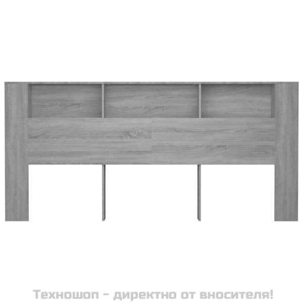 Табла за легло тип шкаф, сив сонома, 220x18,5x104,5 см