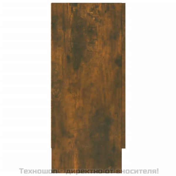 Шкаф витрина, опушен дъб, 120x30,5x70 см, инженерно дърво