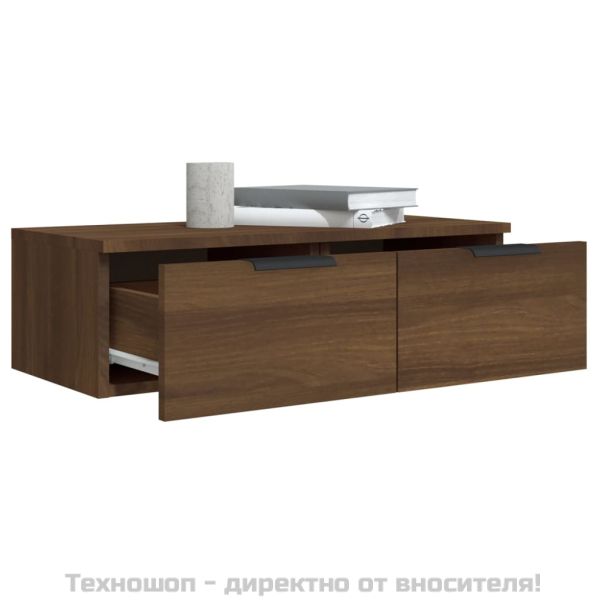 Стенен шкаф, Кафяв дъб, 68x30x20 см, инженерно дърво