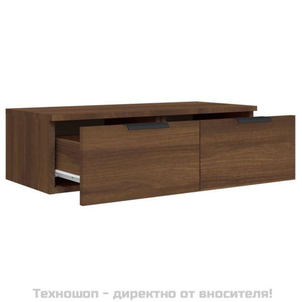 Стенен шкаф, Кафяв дъб, 68x30x20 см, инженерно дърво