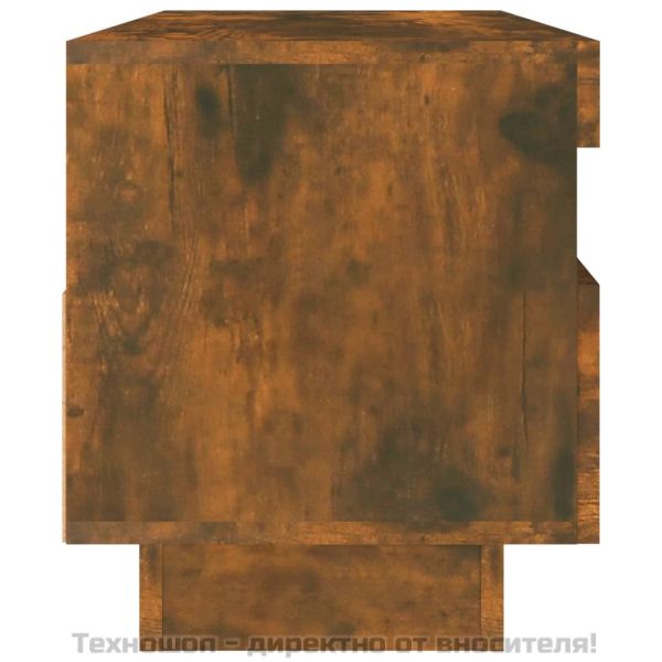 ТВ шкаф с LED осветление, опушен дъб, 100x35x40 см