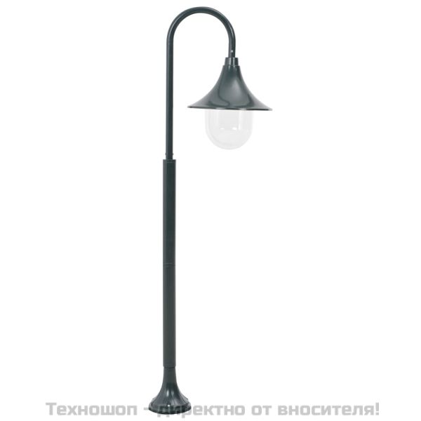 Градински стълб, E27, 120 см, алуминий, тъмнозелен