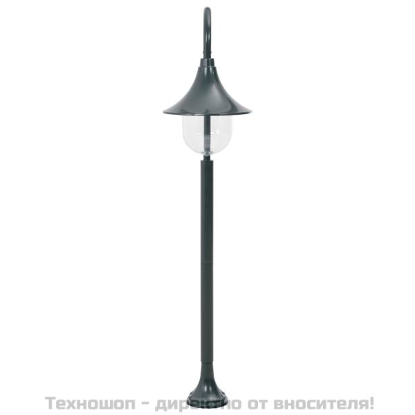 Градински стълб, E27, 120 см, алуминий, тъмнозелен