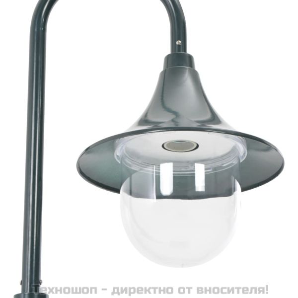 Градински стълб, E27, 120 см, алуминий, тъмнозелен