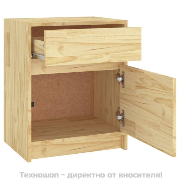 Нощни шкафчета, 2 бр, 40x31x50 см, борово дърво масив