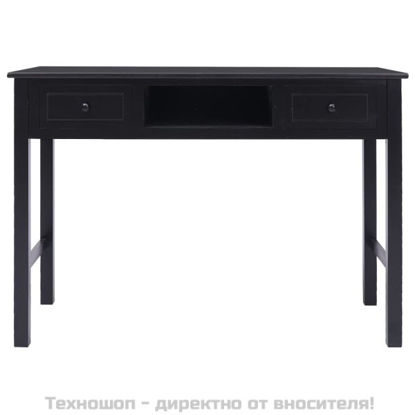Бюро, черно, 108x45x76 см, масивна дървесина пауловния