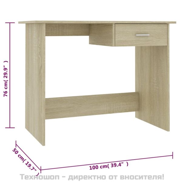 Бюро, дъб сонома, 100x50x76 см, ПДЧ