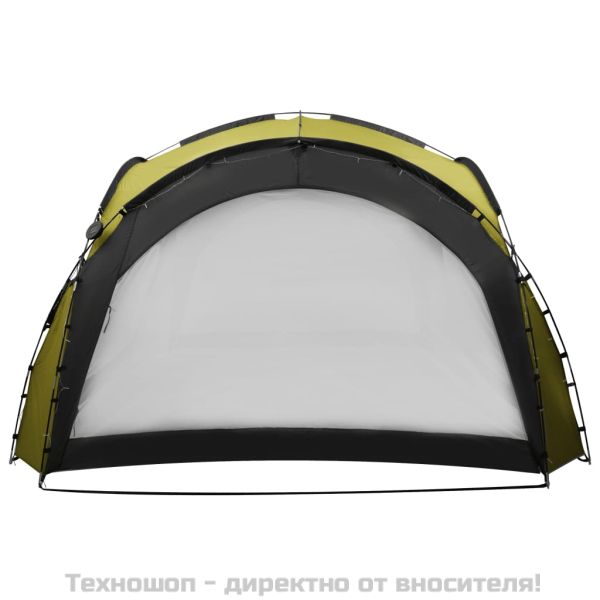 Парти шатра с LED и 4 стени, 3,6x3,6x2,3 м, зелена