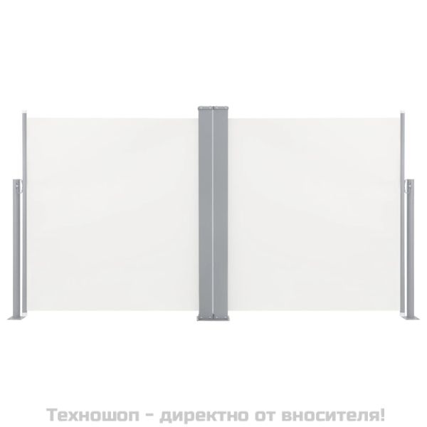 Прибираща се странична тента, кремава, 100x600 см