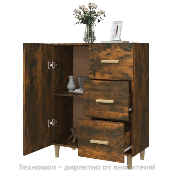 Сайдборд, опушен дъб, 69,5x34x90 см, инженерно дърво