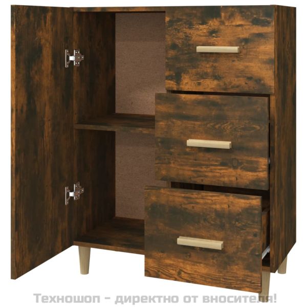 Сайдборд, опушен дъб, 69,5x34x90 см, инженерно дърво