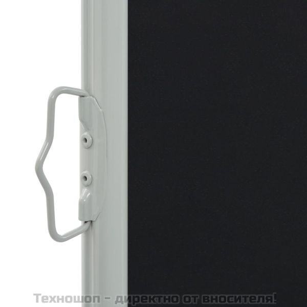 Прибираща се странична тента, 140х300 см, черна