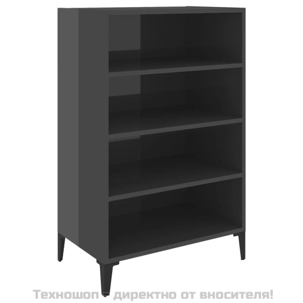 Бюфет, сив гланц, 57x35x90 см, инженерно дърво