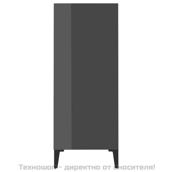 Бюфет, сив гланц, 57x35x90 см, инженерно дърво