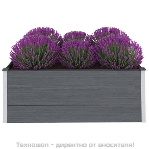 Градинска повдигната леха, WPC, 150x100x54 см, сива