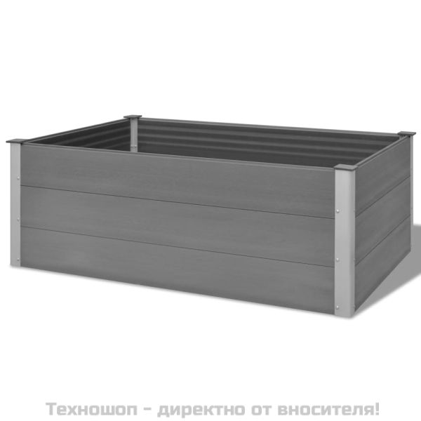 Градинска повдигната леха, WPC, 150x100x54 см, сива