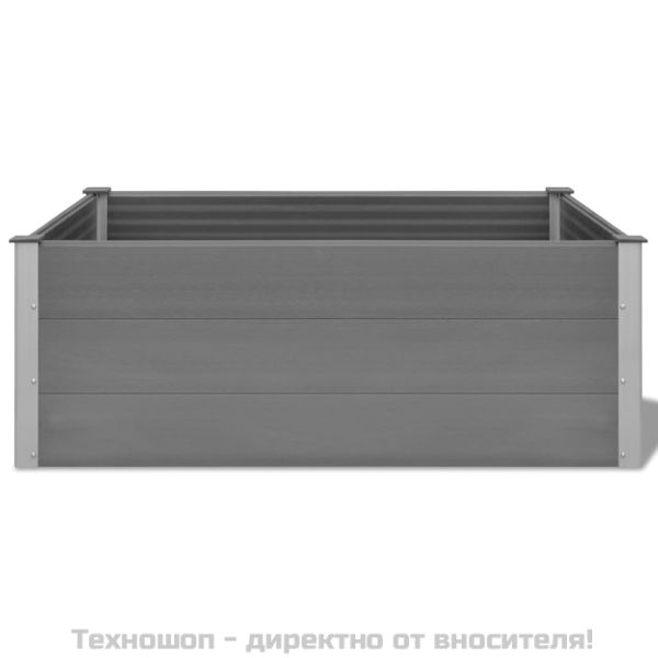 Градинска повдигната леха, WPC, 150x100x54 см, сива