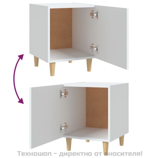 Нощни шкафчета, 2 бр, бели, инженерно дърво