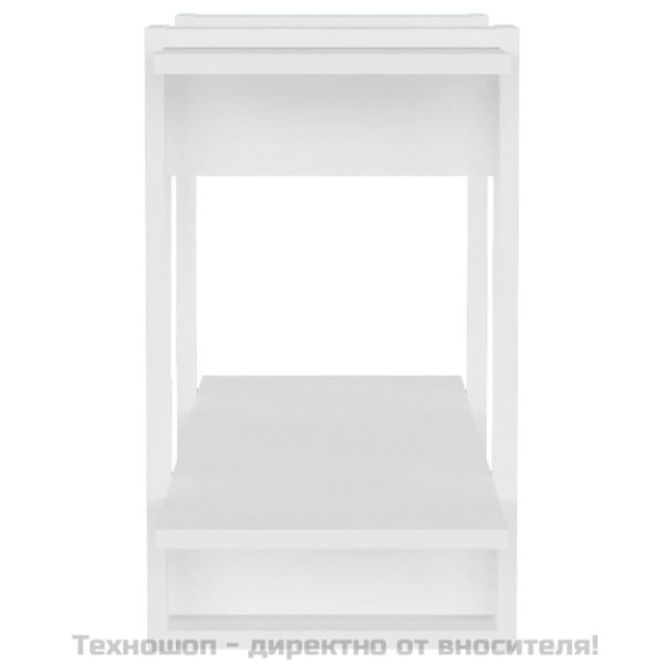 Библиотека/разделител за стая, бял гланц, 80x30x51 см