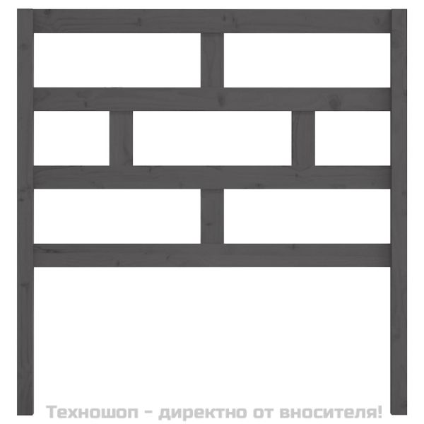 Горна табла за легло, сива, 106x4x100 см, бор масив